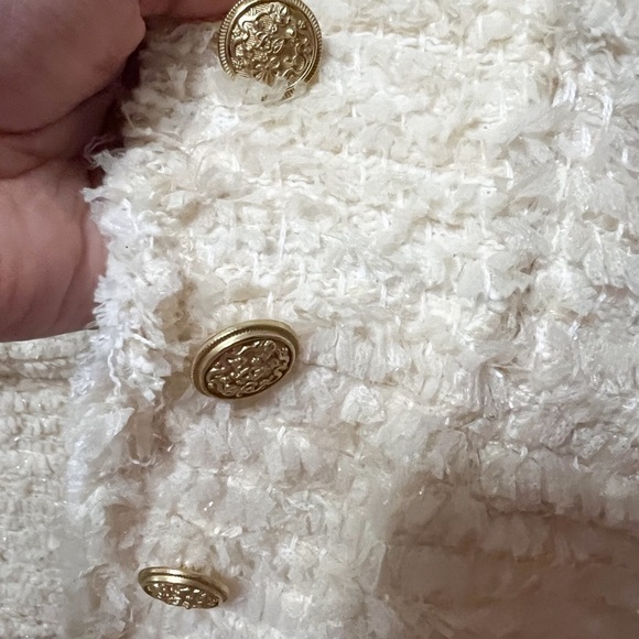 NWT LOVESHACKFANCY Vermont Tweed Woven Beige Jacket Sz 12 - Picture 5 of 9